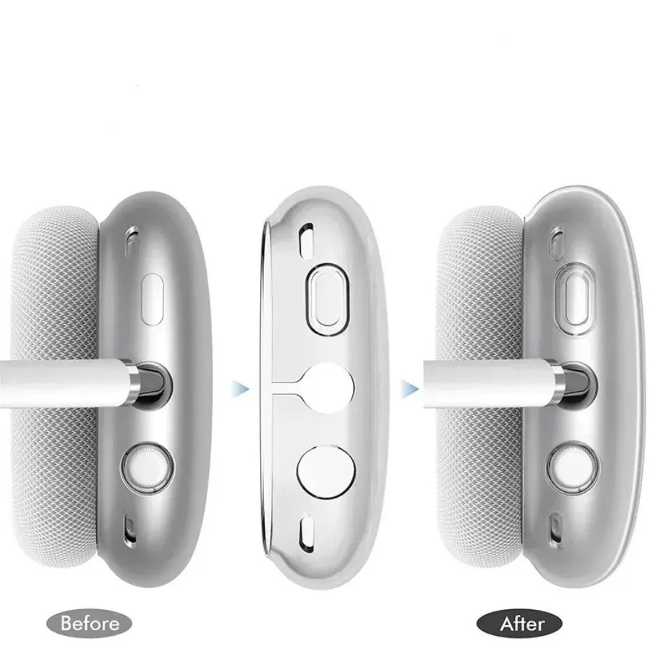 USA Stock for Apple Airpods Max 2 3 4 Bluetooth Headphone Earbuds Accessories Transparent TPU Silicone Case AirPodsPro Max Noise Cancelling Headset Co