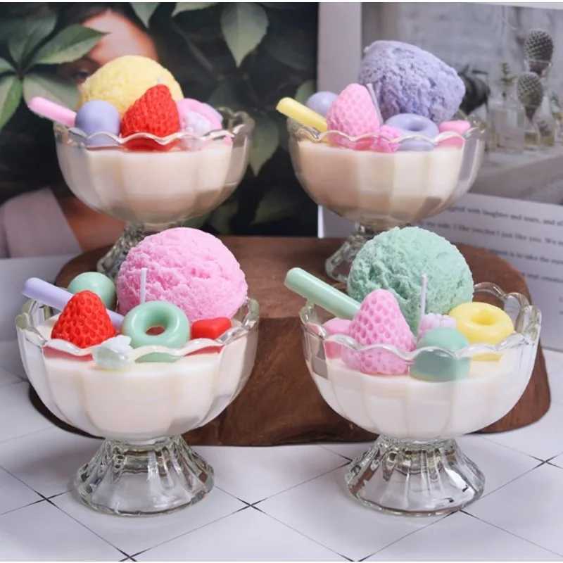 Ice cream styling high-end aroma scented candles scented soy wax handmade aroma candles gift. W250704