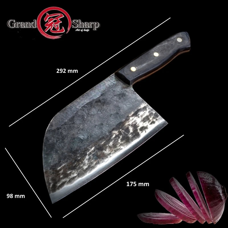 Handmade Forged Chinese Cleaver Chef Knife Clad Steel Vegetables Meat Slicing Knife Professional Kitchen Cooking Tools 250703