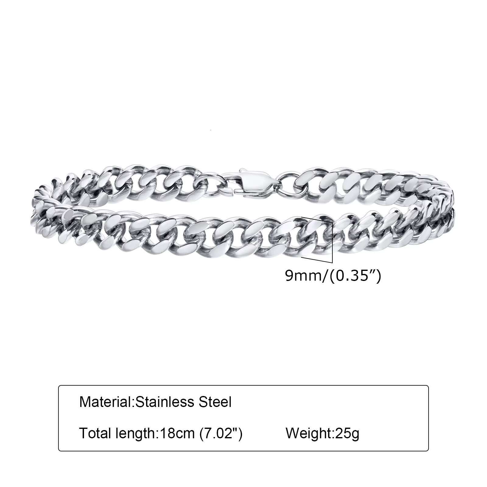 Hip Hop Stainless Steel Chain Bracelet for Men Fashionable Jewelry for Weddings Anniversaries Gifts Wholesale Cuban Bracelet