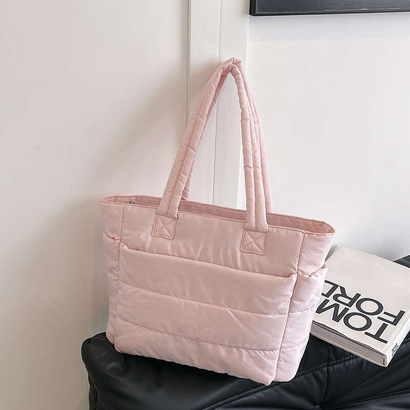 womens cotton padded tote lightweight laptop commuter large capacity travel handbag shoulder bag customizable