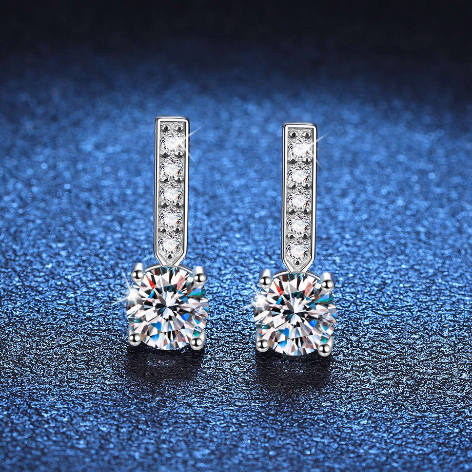 S925ame S925tyle S925 Pure S925ier for Women 1 caratS925 MoiS925S925anite EarringS925 490