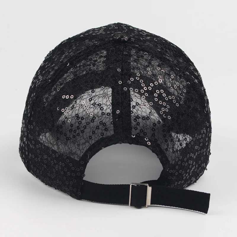 2024 Wens Baseball Cap Glitter Mesh Sequin Hip Hop Caps Girls Summer Fem Hats For Wen Snapback Trucker Hat Adjustable X250704
