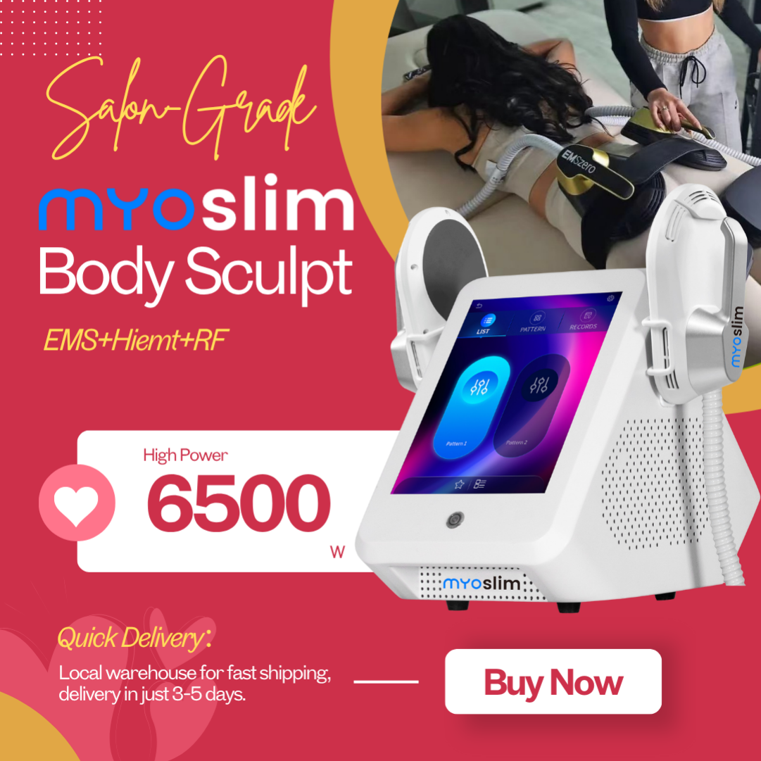 MYOSLIM EMS RF HI-EMT Body Sculpting Machine Electromagnetic Building Muscle Stimulator Machine Muscle Building Weight Loss Machine