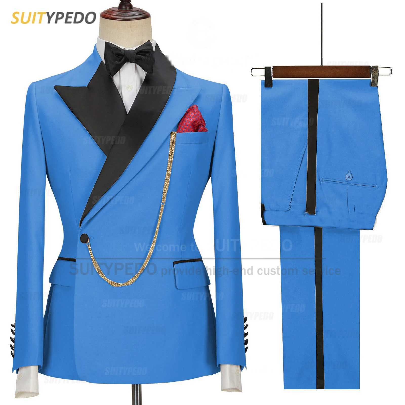 Fashion Peak Lapel Suits Elegant Slim Fit One Button Tuxedo Wedding Birthday Party Blazer And Pants 2 Pieces Suit Attire X250704