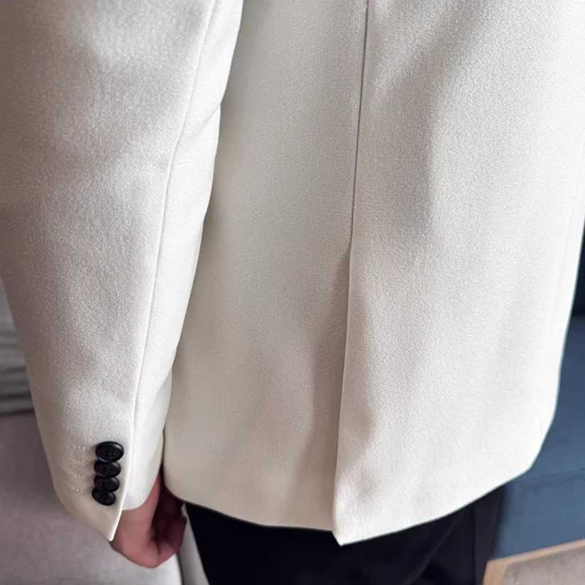 2025 New Men Formal Business Social Suit Slim Fit Jacket Male Spring Autumn Trendy Solid Color Simple Leisure Brand Blazer Coat X250704