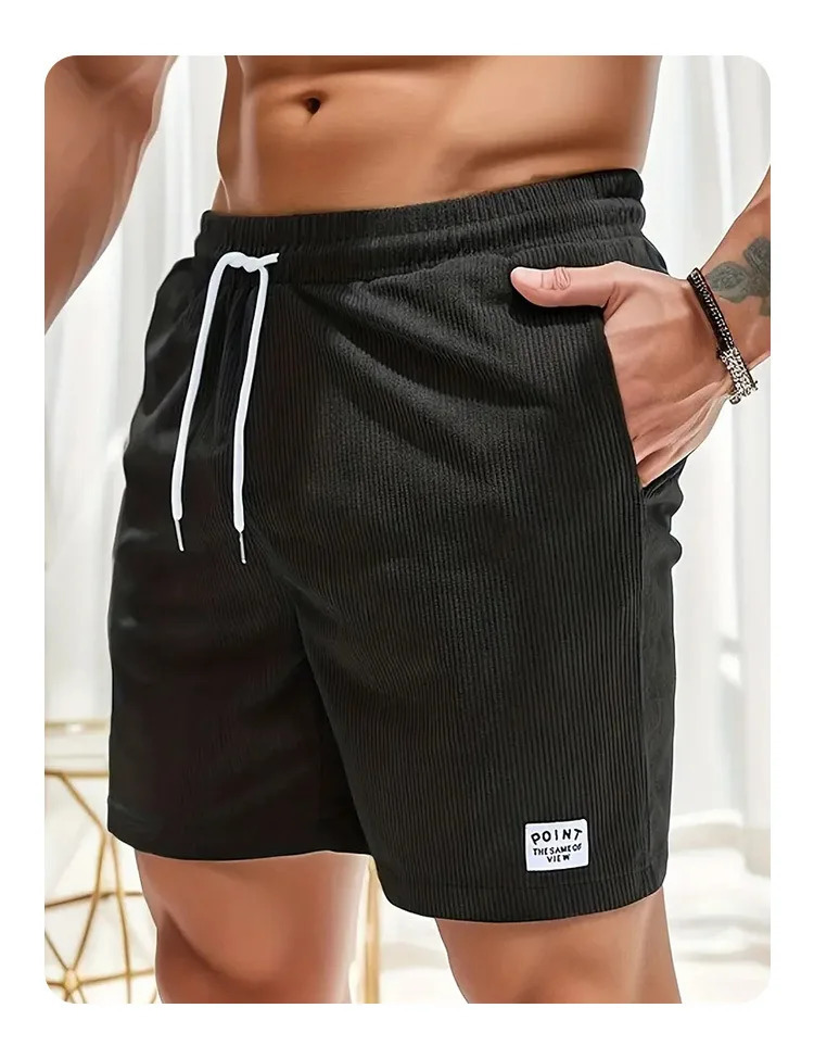 Summer Shorts Mens Fashion Casual Loose Straight Running Exercise Fitness Outdoor Wear Corduroy Clothes 250704