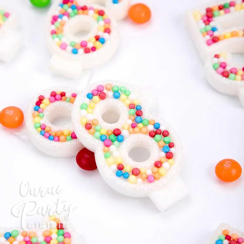 1 Year Childrens Birthday Candle Glitter Colorful White Pearl Original Candles Flameless Birthday Candles for Cakes W250704