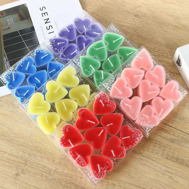 9Pcs Wedding Heart-Shaped Romantic Confession Candle Net Red Birthday Proposal Scene Layout Love Smoke-Free Candle W250704