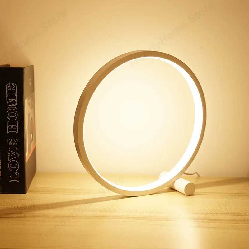 25CM LED Simple Circular Ring Table Lamp for Bedroom Bedside Living Room Restaurant Hotel Decorative Lamp Dimmable Round Night Light XJ250703
