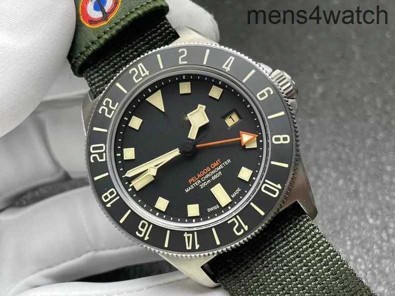 Luxury Watch Tu dor Designer M+ Factory Men Wristwatch Pelagos GMT Automatic Mechanical Movement Watches 42mm Titanium Case Textile Textured Watch Strap Watch2366