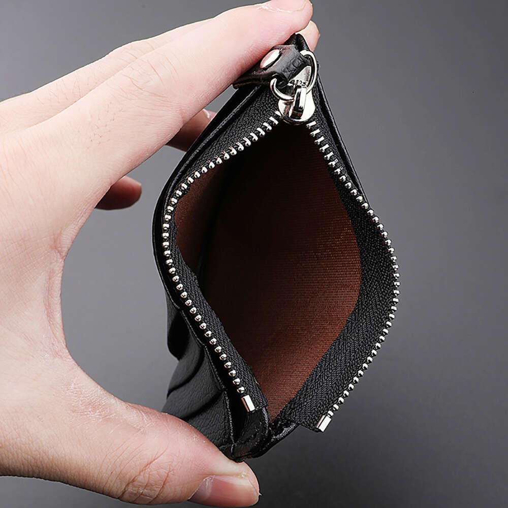 Hot Selling Lychee Pattern Zipper Large Capacity Thin Slot Small Compact Exquisite PU Holder Card Sleeve wallet designer mens wallet