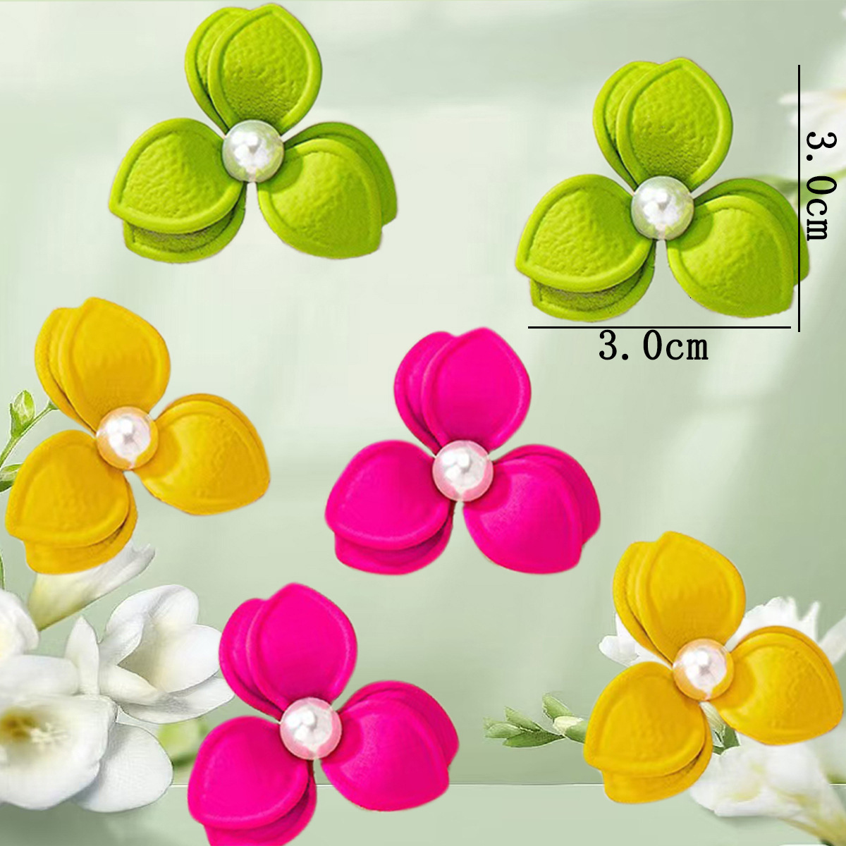 Fresh Sweet Versatile New Floral Korean and Japanese Simple Commuter Elegant Pearl Earrings