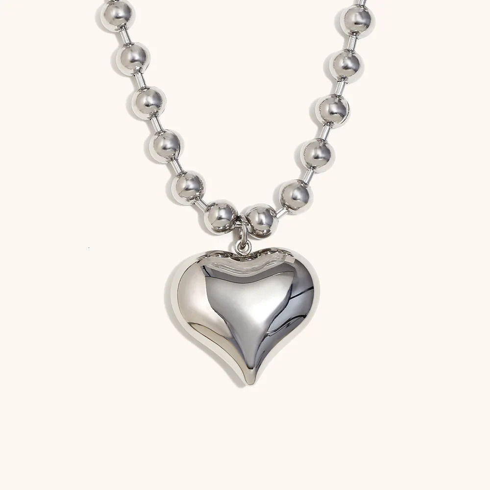 Miranda Minimalist Heart Pendant Chain Necklace for Women Stainless Steel Stylish Choker 18 K Jewelry Waterproof Party Gift 250701