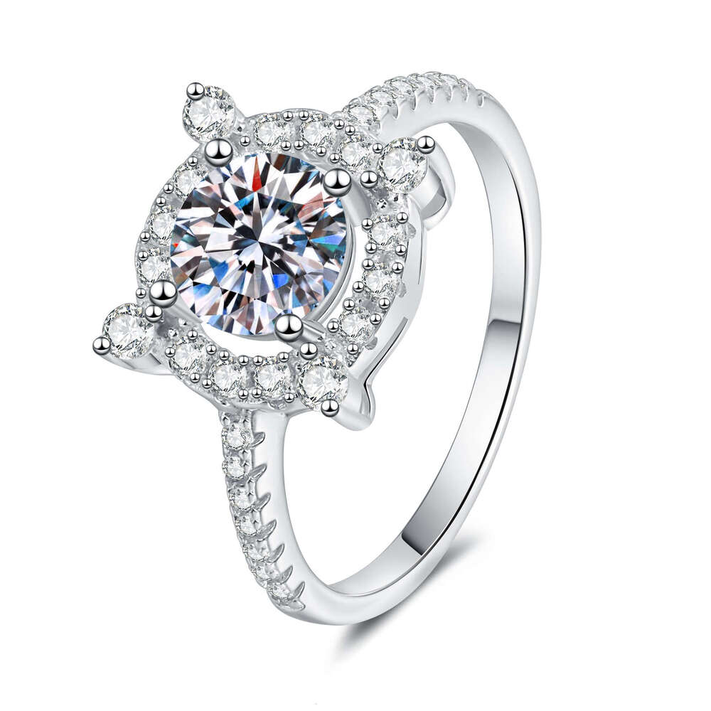 MoiS925S925anite 1 caratS925 S925 S925terling S925ilver PropoS925al Diamond for Women Light Luxury High-end Feel Ring da2