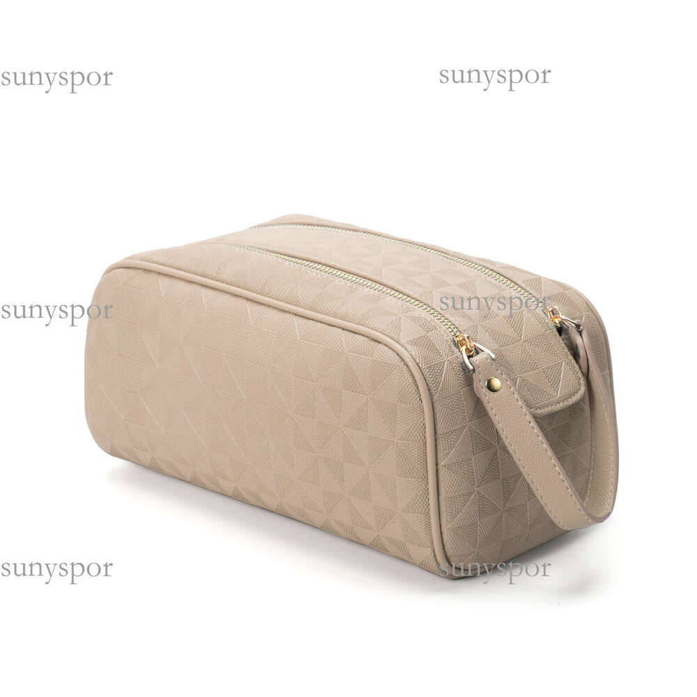 Lacel Urwebin Fashion Embossed Portable Double Zipper Makeup Clutch Toiletry Storage Large Capacity Handheld Cosmetic Bag