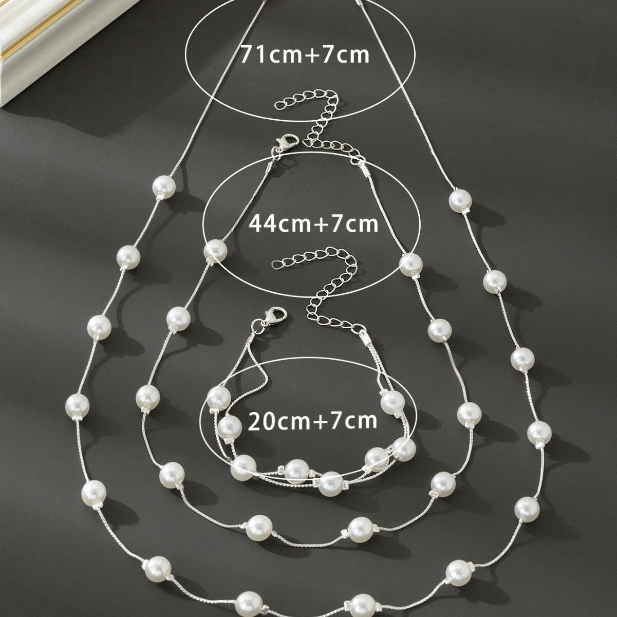 Jewelry Simple Geometric Thin Chain Round 2 Necklace Double Layer Bracelet Personality Light Style