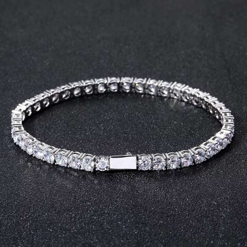 Fresh Item High Quality Hip Hop Bling 3MM 4MM 5MM 6MM Flawless D Color Lab Diamond Moissanite Tennis Chain