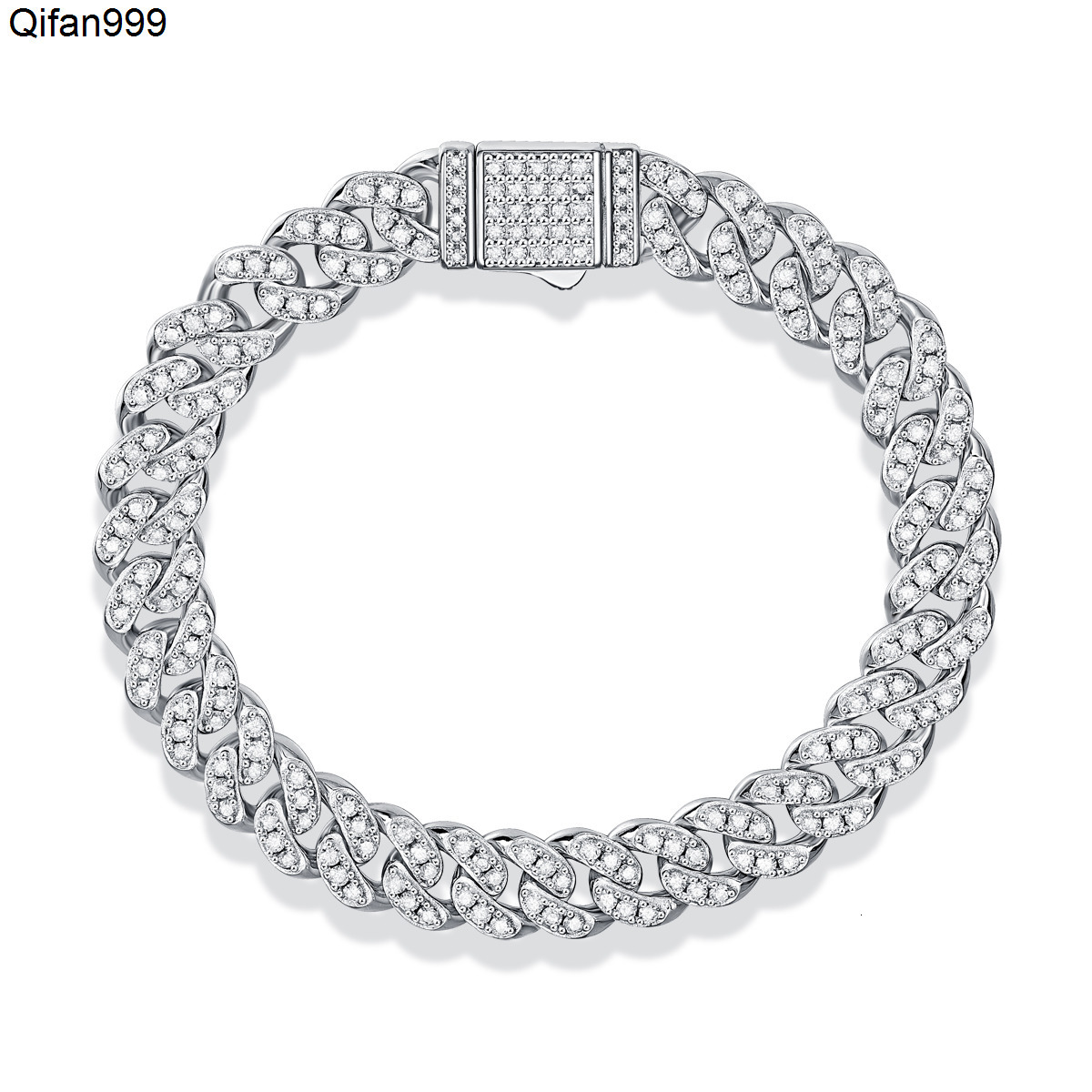 S925 Sterling Silver Plated 8MM Cuban Chain Bracelets Gold Moissanite D Class Jewelry for Gift Occasions Bangle Style