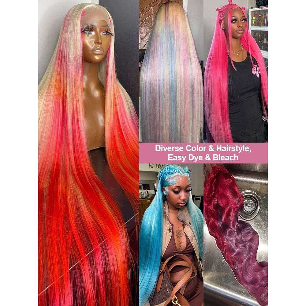 40Inch 613 Honey Blonde 13x6 Frontal Wig Lace Front Brazilian Bone Straight 13x4 Human Hair Wigs For Women