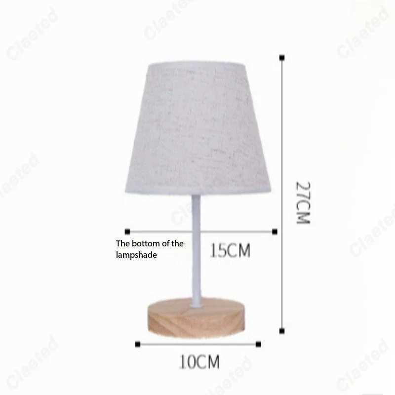 Creative LED Solid Wood Fabric USB Small Table Lamp Living Room Study Bedroom Bedside Atmosphere Decoration Lighting Fixtures XJ250703