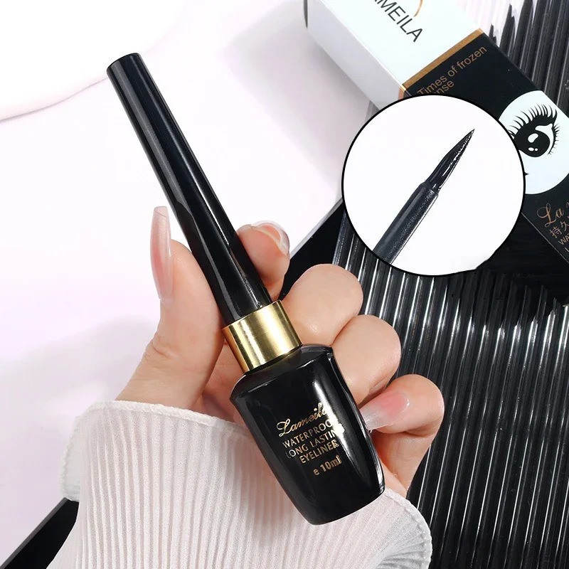 Long-lasting Black Gel Eyeliner Ultra-fine Hard-tipped Waterproof Liquid Eyeliner Pen Quick-Dry Durable Cosmetics Makeup Tool 250704