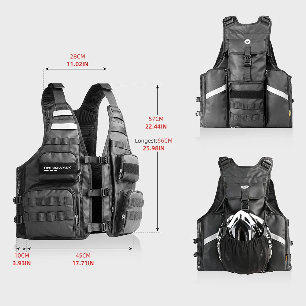Rhinowalk Motorcycle Vest Adjustable Size Motor Breathable Motocross Motorbike Jacket Backpack Supports Water Bag And Helmet 250704