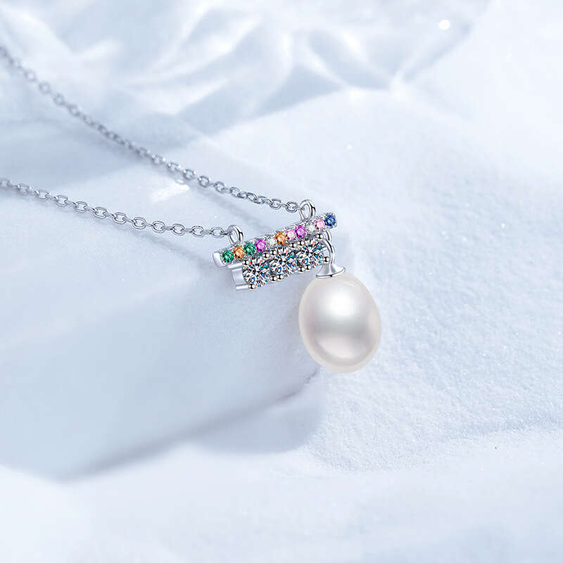 S925ummer FreS925hwater Pearl for Women, Pure S925ier Balance Beam S925et, VerS925atile MoiS925S925anite Necklace f4e