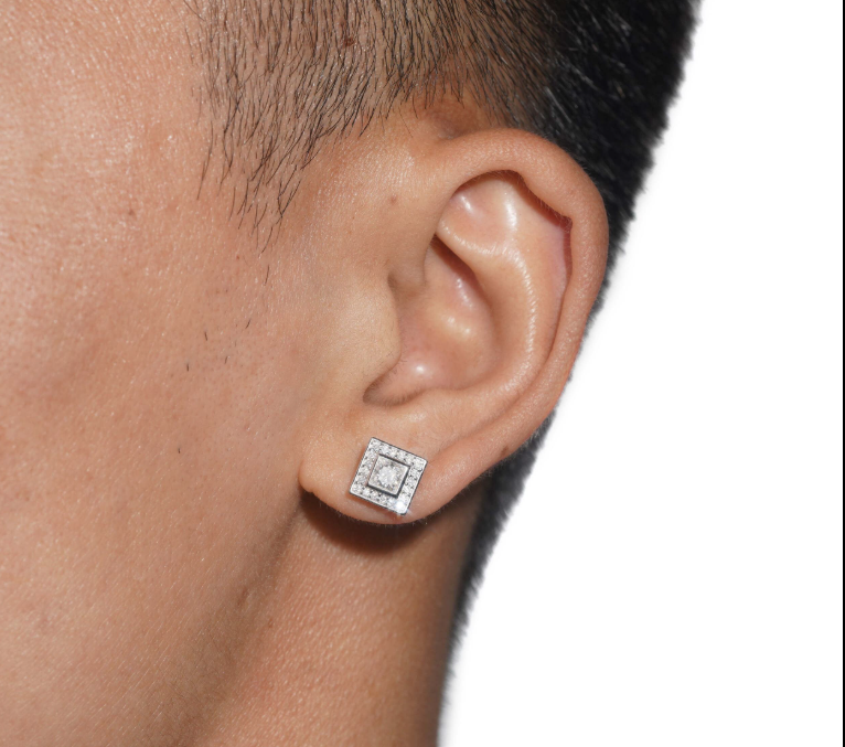 New Arrivals Top Quality Square Princess Cut Stud Earring 925 Sterling Silver Moissanite Diamond Earrings