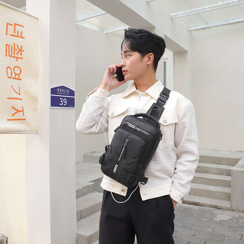 Men's Multifunctional Chest Fashionable and Casual Single Shoulder Crossbody Bag, Waterproof Space Cloth Small Backpack, 2025 Temperament Versati