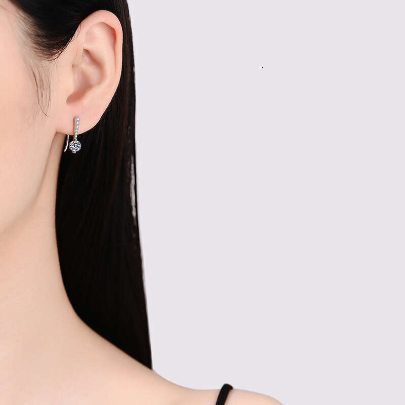 S925 Pure S925ier Angel'S925 TearS925 Elegant S925imple Ear HookS925 One caratS925 D Color MoiS925S925anite EarringS925 for Women 8c5