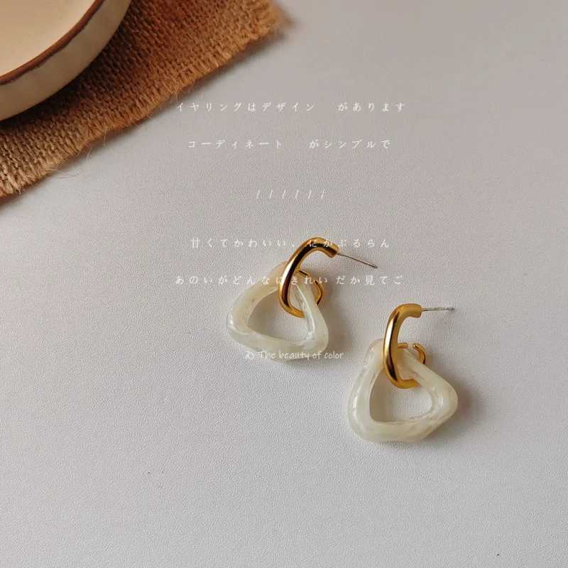 2025 Trendy Vintage Transparent Metal Earrings Korean Irregular Geometric Statement Drop Earrings Jewelry Y250704