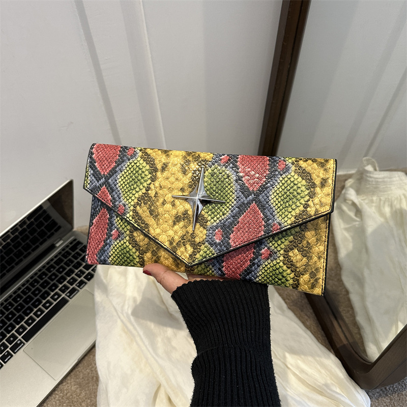 Free Shipping Designer Bag 2025 Autumn Winter New Color-block Snake Pattern Handheld Stylish Small Square Bag High-end Design Handbag Women's Bag