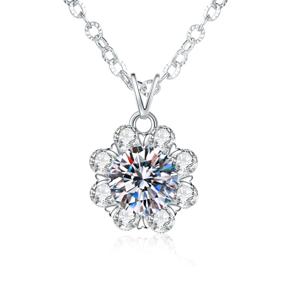 Live S925treaming Hot MoiS925S925anite S925 S925terling S925ier Necklace Light S925nowflake Pendant S925imple Elegant Collarbone Chain 97f