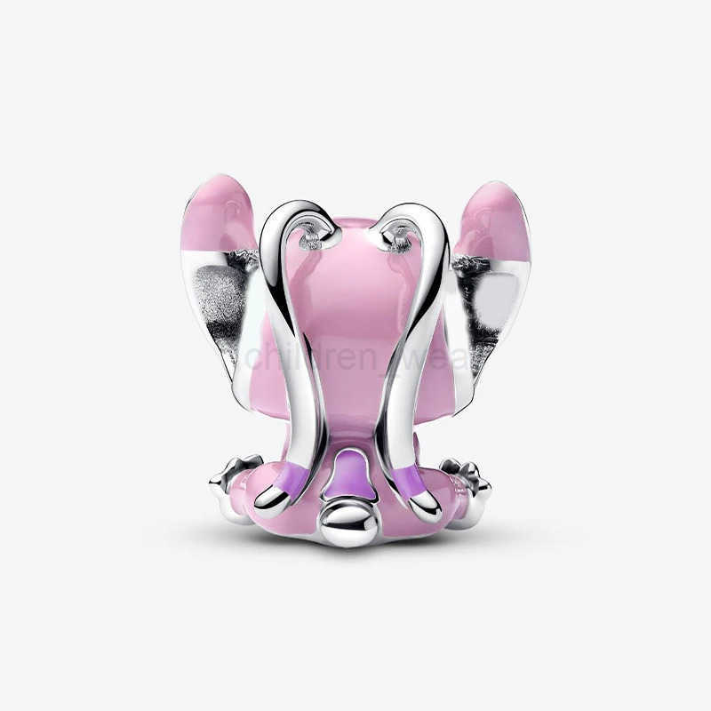 DISNEY New Disney Pink Stitch Pendant Earrings Necklace Ring Original Charm Cartoon Jewelry Suitable for Brand Bracelets Exquisite W20250704