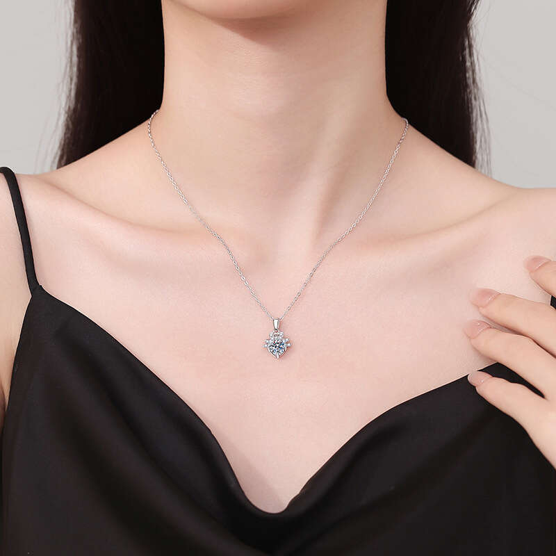 S925 Pure S925ier Pendant Brilliant Crown 1 caratS925 D Color MoiS925S925anite Necklace ffd