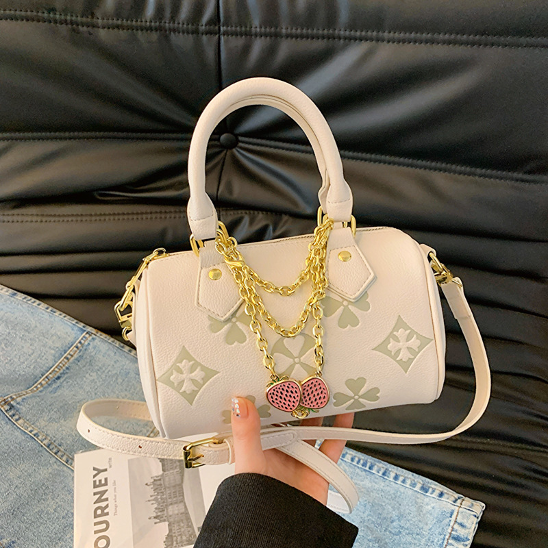 Printed handbag, Boston bag, new fashionable and versatile women's crossbody bag, high-end pillow bag