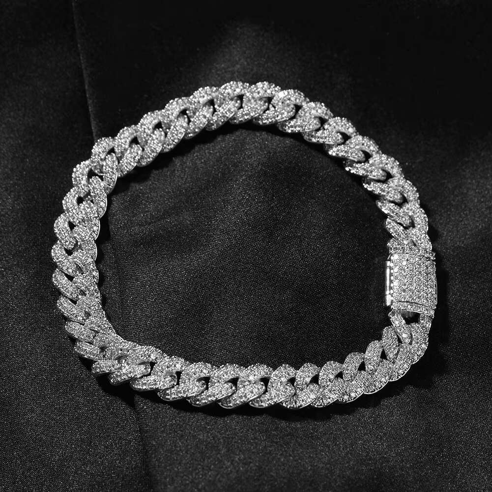 Wholesale 8mm Cuban Link Chain Charm Bracelets 5A Cubic Zircon Diamond Hip Hop Cuban Chain Bracelet Necklace Jewelry Men Women