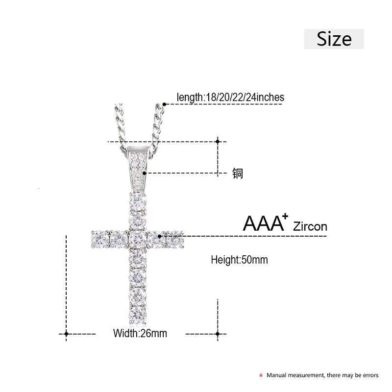 Wholesale Fashion Iced Out Moissanite/Zircon Cross Pendant for Necklaces