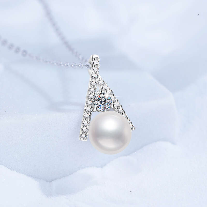 S925 Pure S925ier MoiS925S925anite Natural FreS925hwater Pearl Pendant French S925tyle High-end Korean VerS925ion VerS925atile Necklace 594