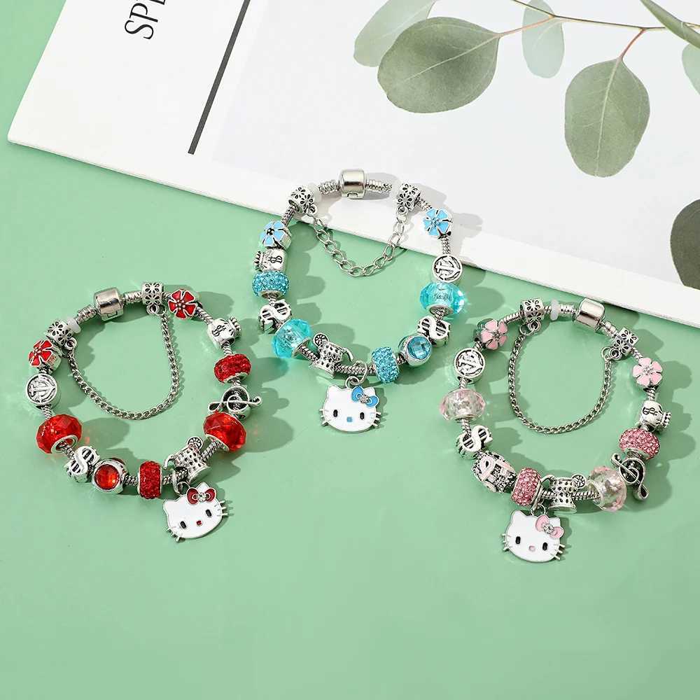 Sanrio Fashion Sanrio Bracelet Beads for Christmas Cartoon Character Hello Kitty Bowknot Anime Crystal Jewelry Accessories Gift w250716