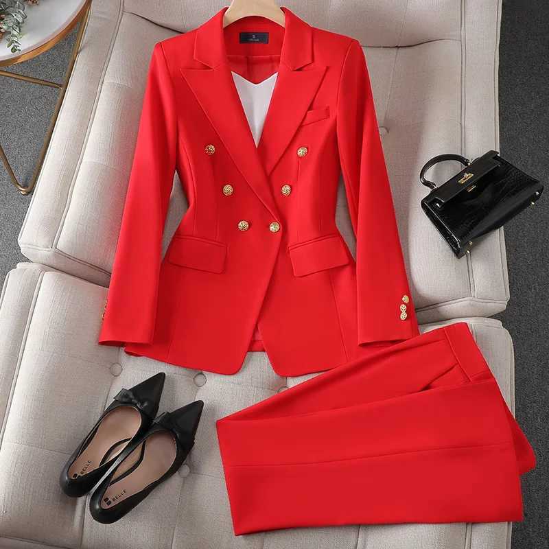 ZJYT Spring Women Elegant Business Blazer Pant Sets Office Lady Plus Size Matching Trousers Suits 2 Piece Conjuntos Para Mujeres X250704