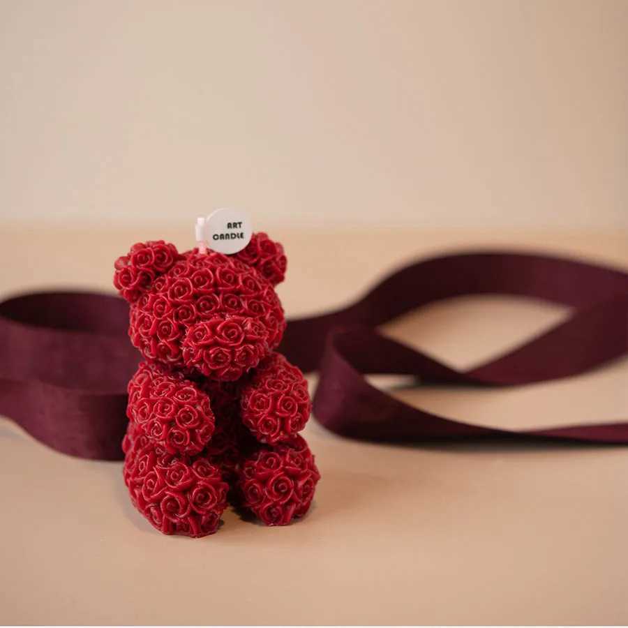 Advanced Rose Bear Aromatherapy Candle Romantic and Cute Valentines Day Gift Ornament with Handheld Gift W250704