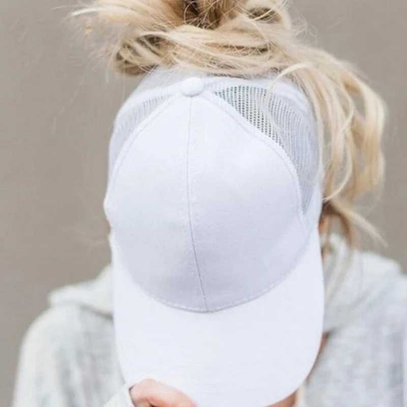 2025 New Ponytail Baseball Cap Summer Wens Adjustable Black Hat Messy Cap Casual Cotton Girl Snapback Mesh Cap X250704