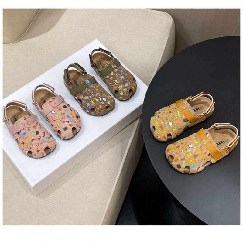 Kids Sandals Cartoon Soft Soled Beach Shoes Toddlers Boys Girls Sandal Children Youth Pink Green Yellow White Brown U89M# z2507085V7Q