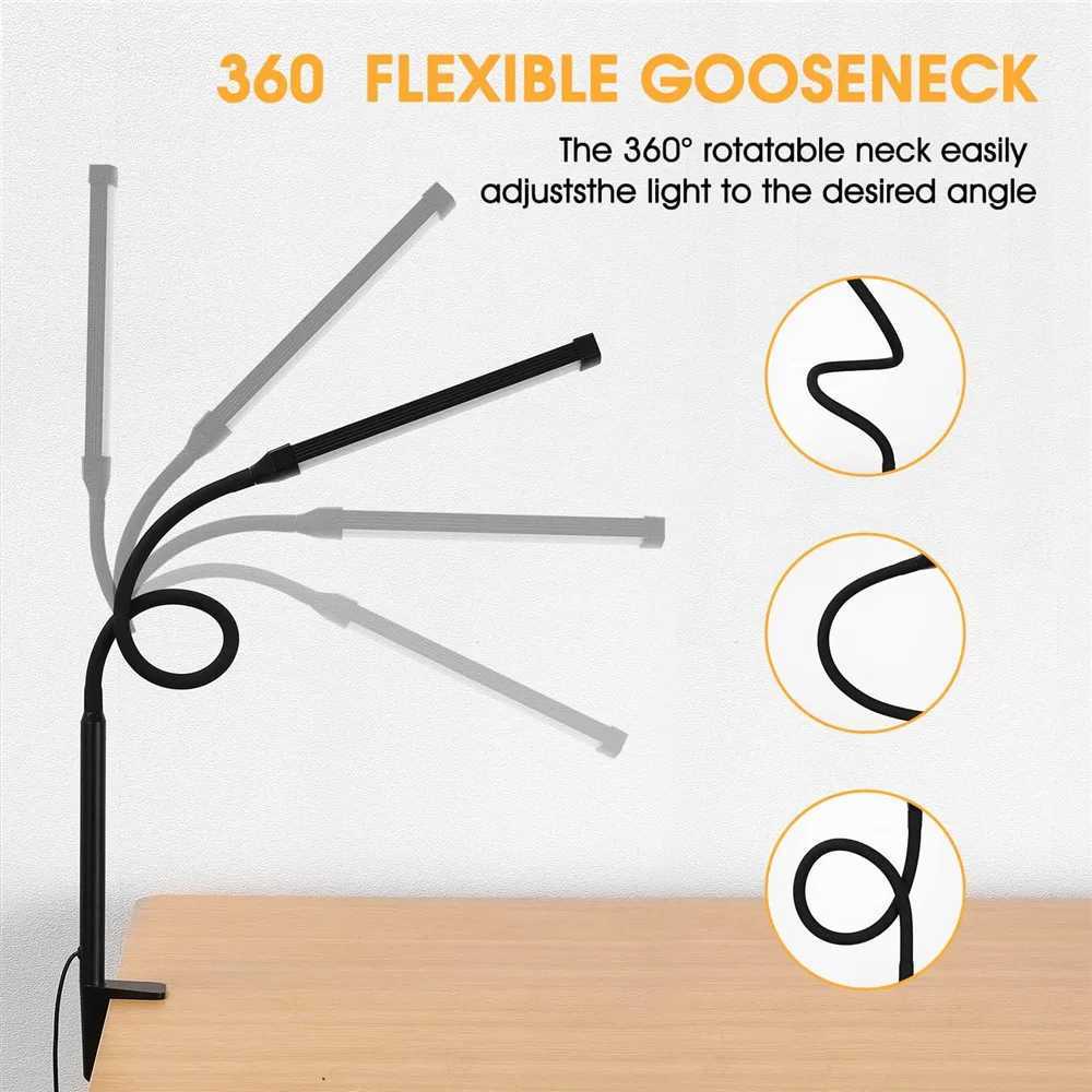 LED Desk Lamp Dimming Eye-Caring Home Reading Lights 3 Color Mode Flexible Adjustable Gooseneck PC Office Table LampsXJ250703