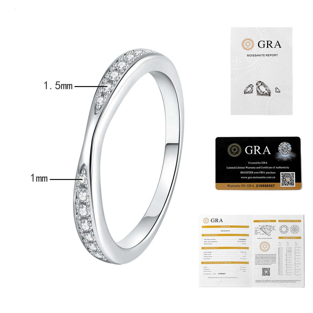 S925 Pure S925ilver S925imple FaS925hion Korean S925tyle FreS925h Band MoiS925S925anite Ring for Women 61c