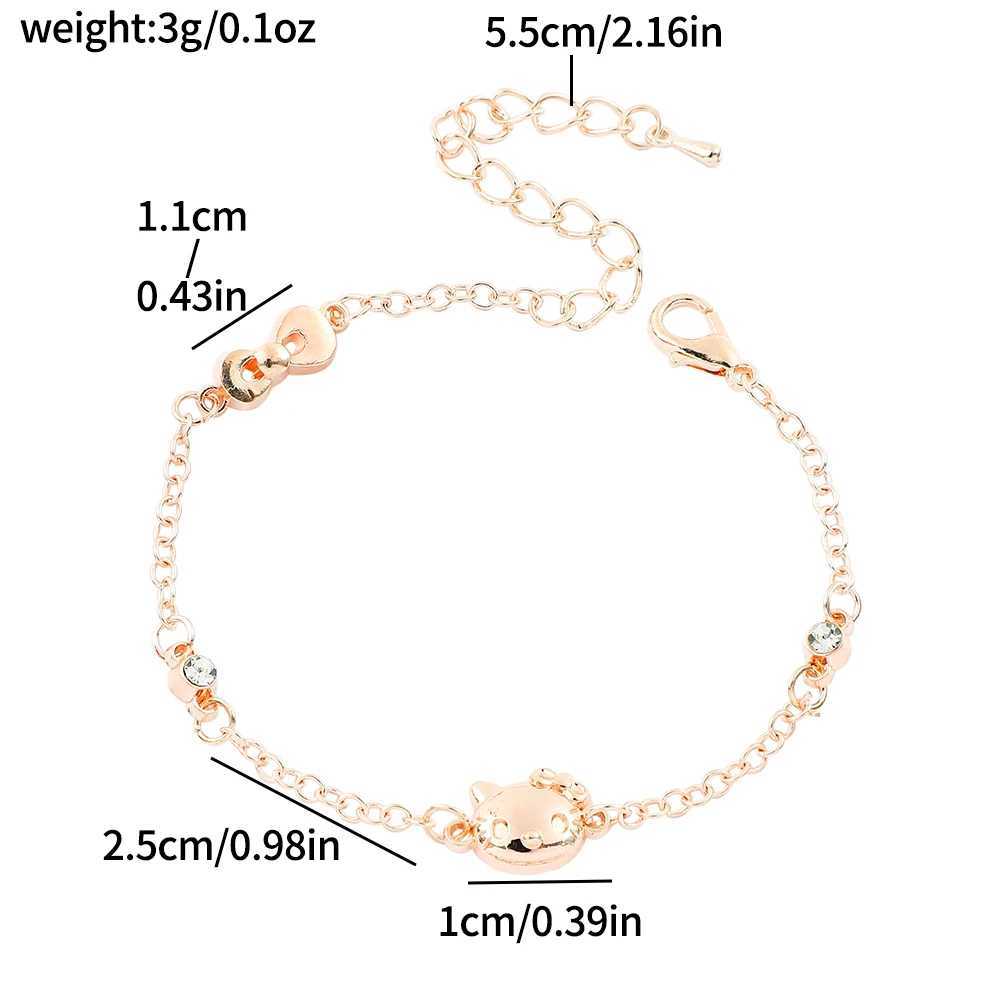 Sanrio Fashion Cute Hello Kitty Bracelet for Women Bridal Bracelets Wedding Jewelry Travel Gifts 2 Colors w250716