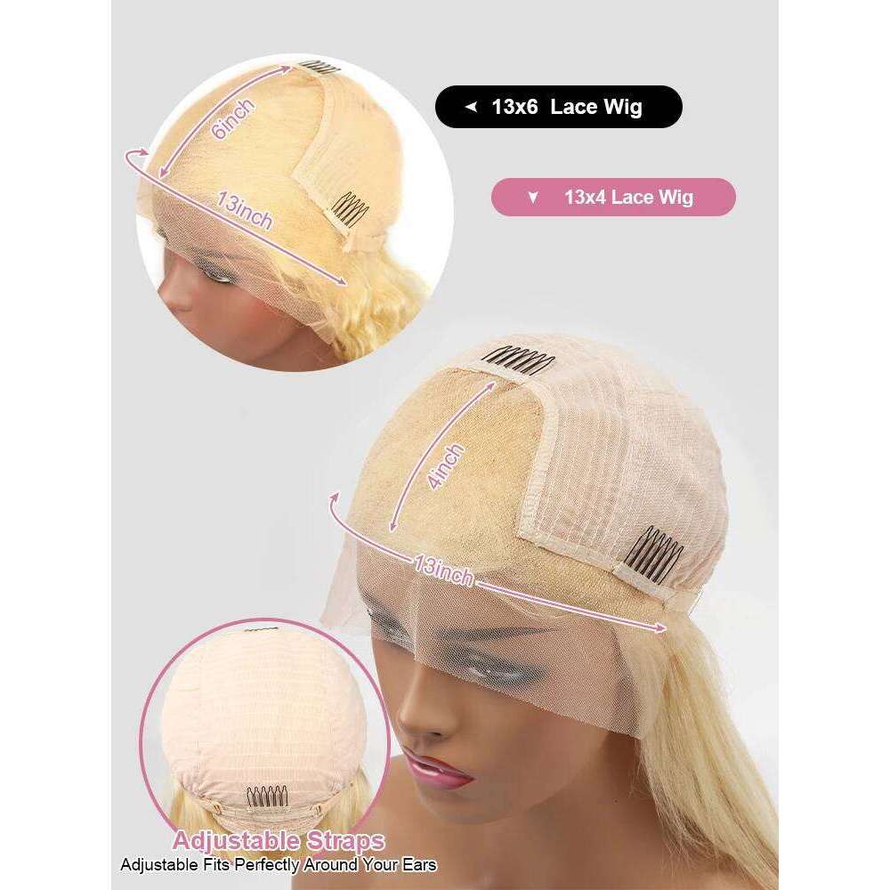 40Inch 613 Honey Blonde 13x6 Frontal Wig Lace Front Brazilian Bone Straight 13x4 Human Hair Wigs For Women