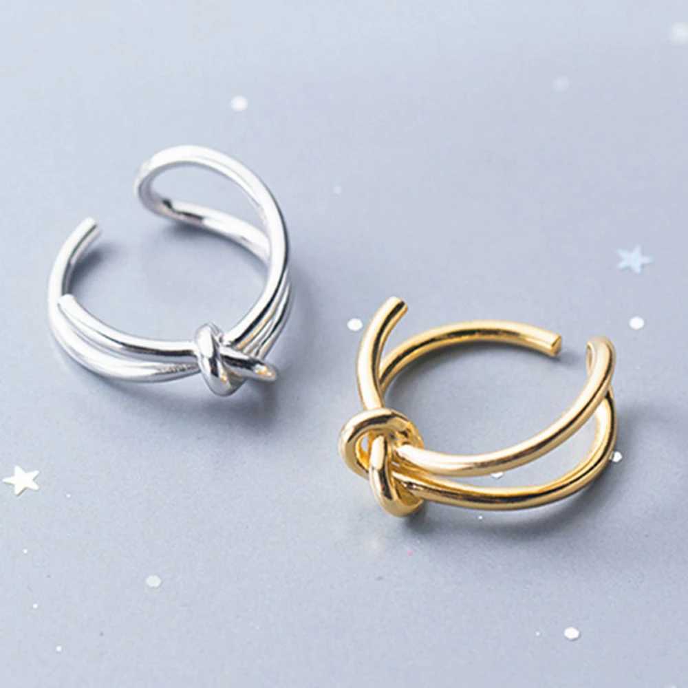 925 Sterling Silver Adjustable Open Ring Trendy Vintage Knot Handmade Party ic Fine Jewelry Birthday Gifts Y250704